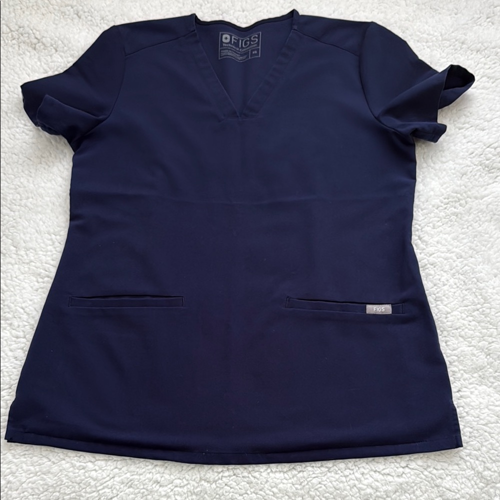 Figs navy blue catarina top